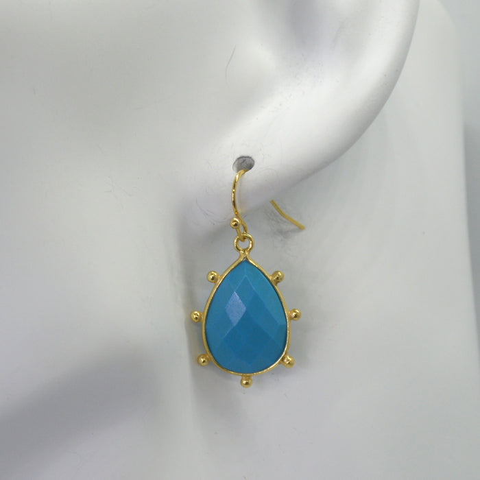 Aurulia Gemstone drop Earrings Turquoise Howlite