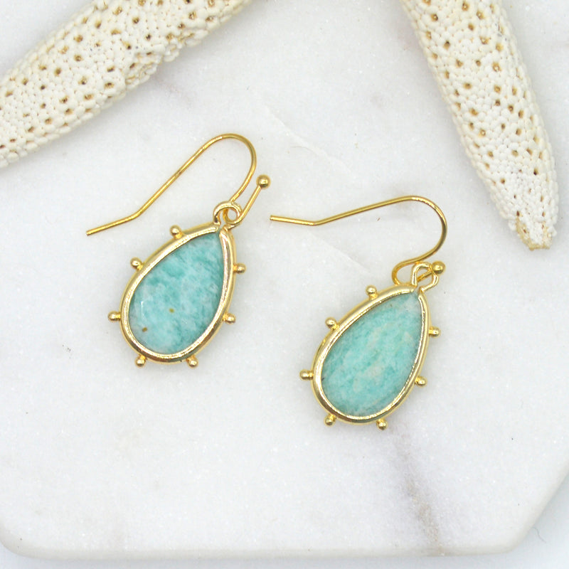 Aurulia Gemstone drop Earrings Amazonite