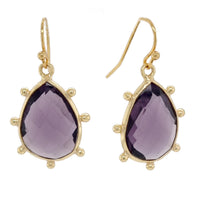 Aurulia Gemstone drop Earrings Amethyst