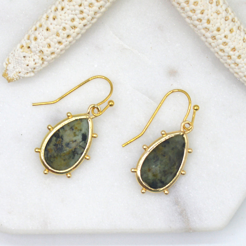 Aurulia Gemstone drop Earrings African Turquoise