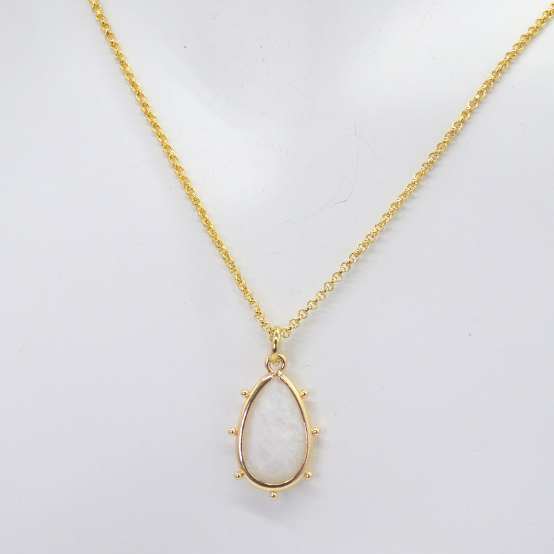 Aurulia Gemstone drop Necklace Moonstone