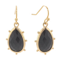 Aurulia Gemstone drop Earrings Onyx