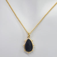 Aurulia Gemstone drop Necklace Onyx