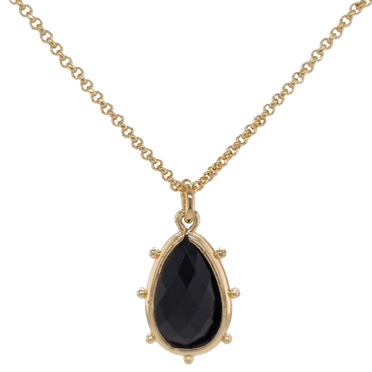 Aurulia Gemstone drop Necklace Onyx