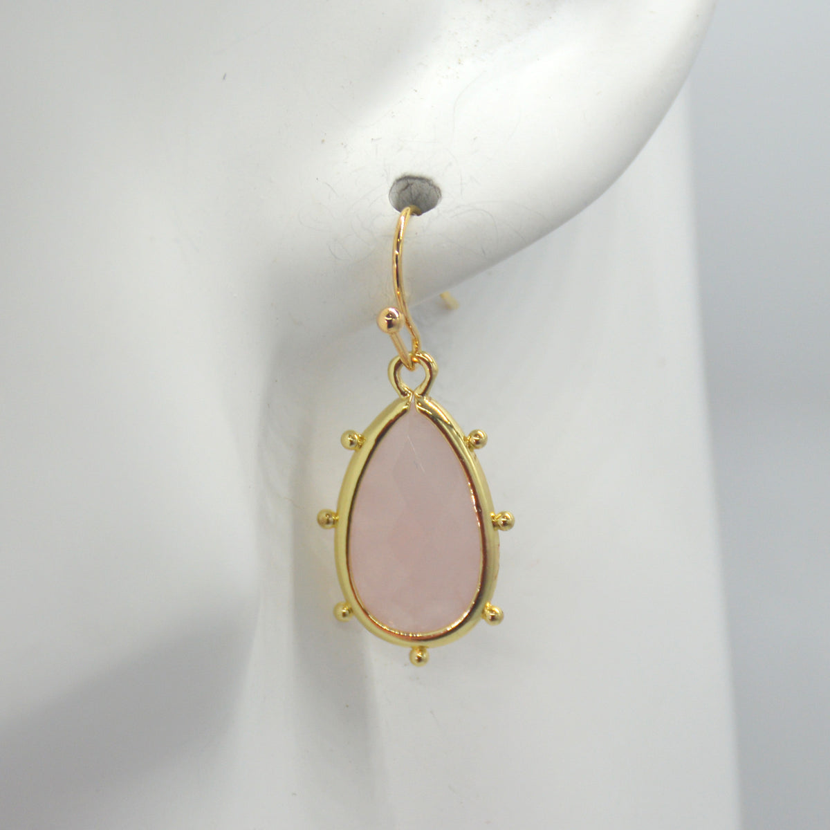 Aurulia Gemstone drop Necklace Rose Quartz