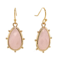 Aurulia Gemstone drop Earrings Rose Quartz