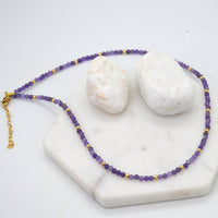 Brittany Amethyst Necklace 14k Gold filled