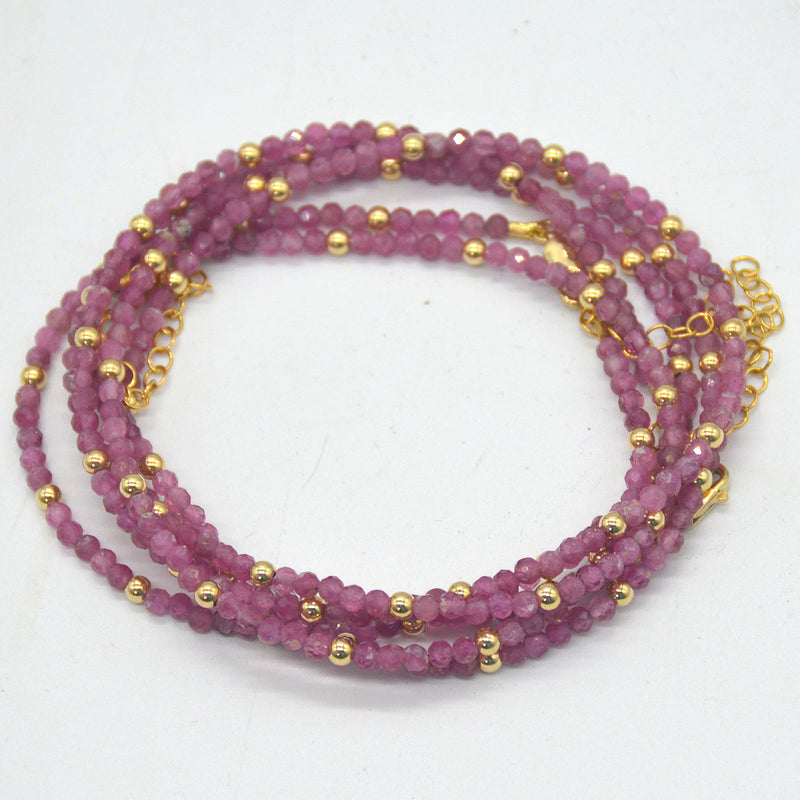 Brittany Pink Tourmaline Necklace 14k Gold filled