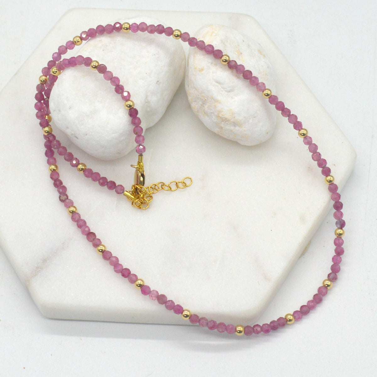 Brittany Pink Tourmaline Necklace 14k Gold filled