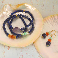 Deva Lapis Lazuli Bracelets Carnelian, Amethyst & Chrysophase