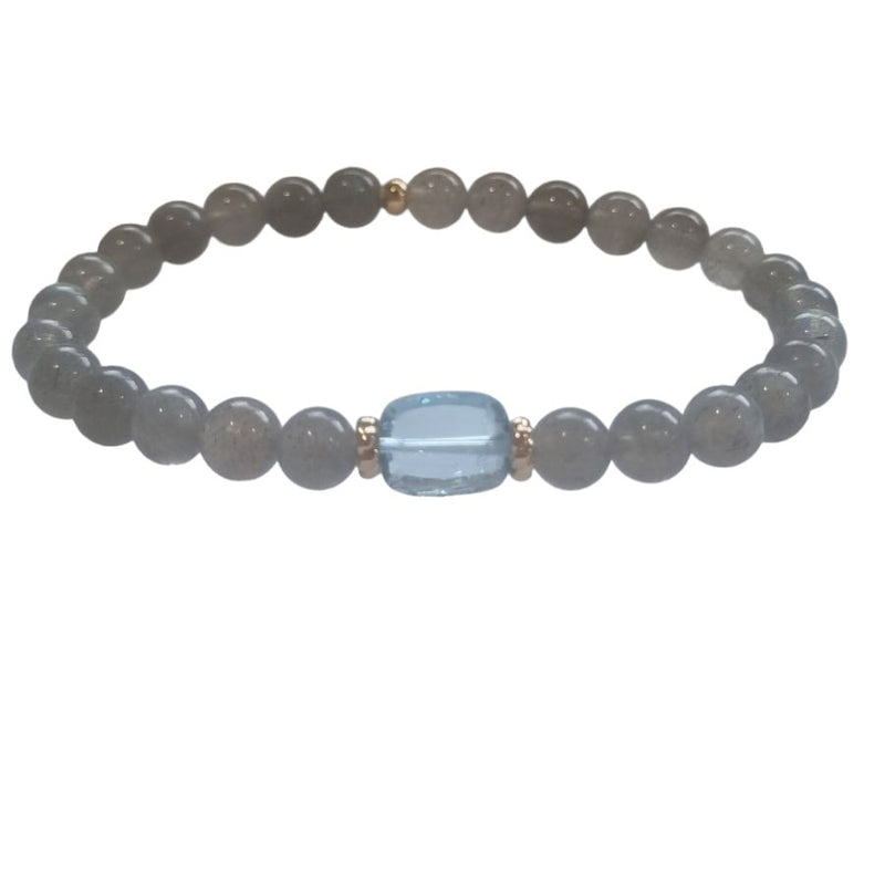 Deva Labradorite Bracelets Blue Topaz, Rose Quartz or Amethyst