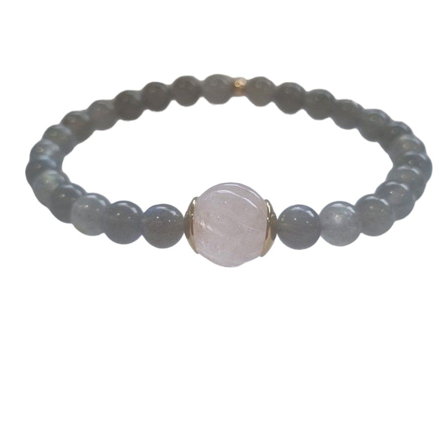 Deva Labradorite Bracelets Blue Topaz, Rose Quartz or Amethyst