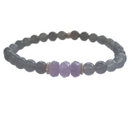 Deva Labradorite Bracelets Blue Topaz, Rose Quartz or Amethyst