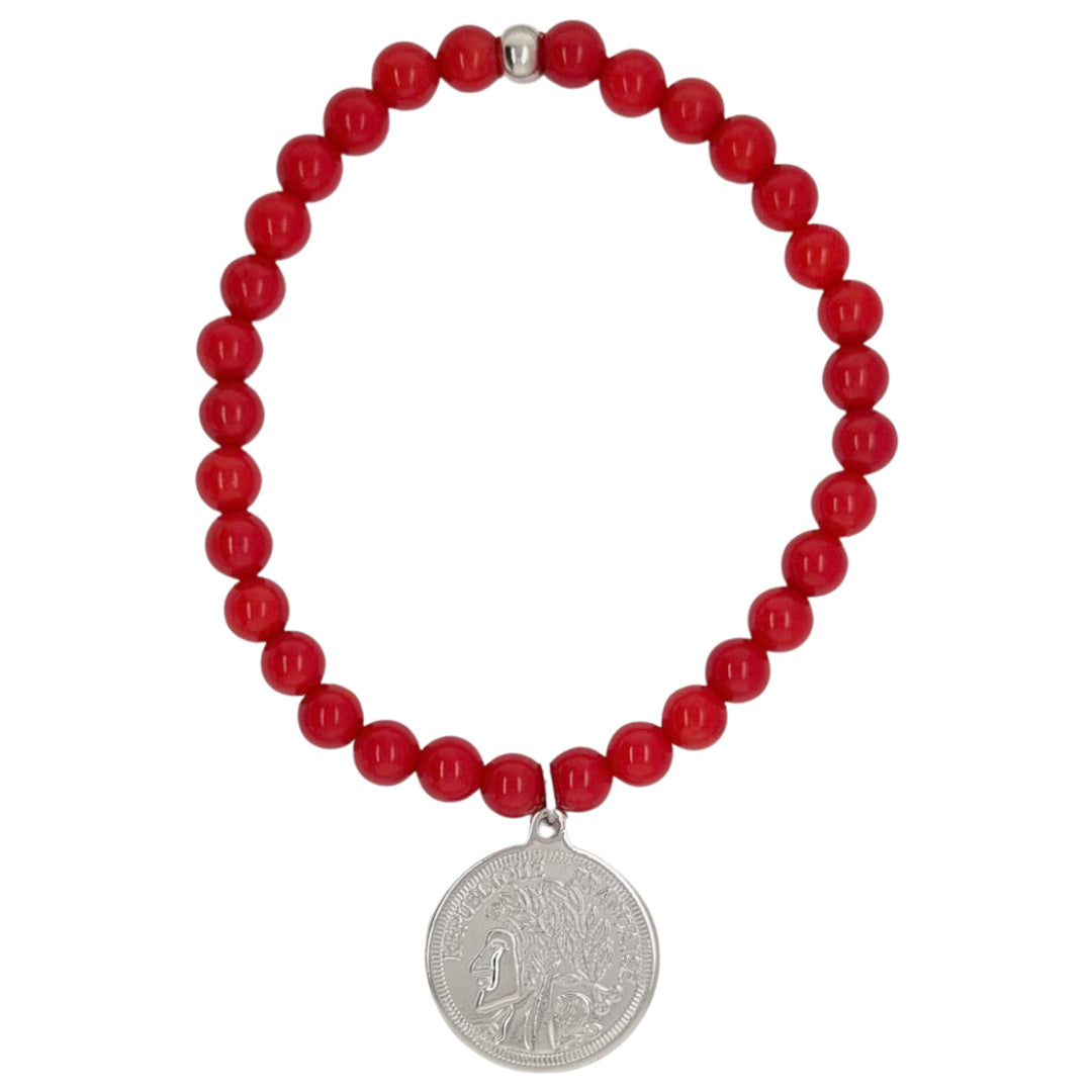 Amara Stretchy Gemstone Coin Bracelets