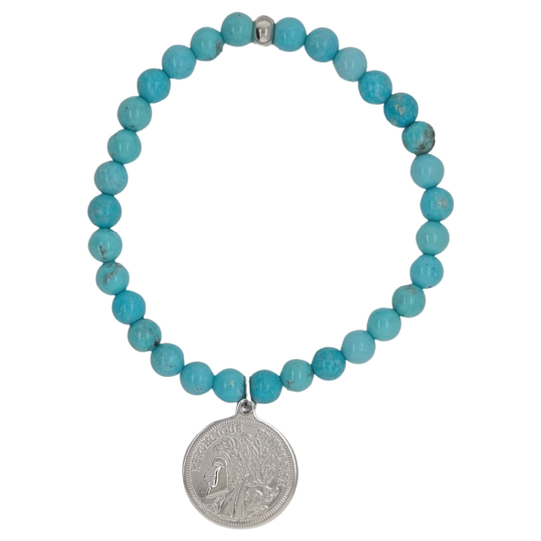 Amara Stretchy Gemstone Coin Bracelets