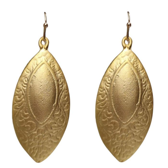 Azal Elipse Sheid Matt Gold Earrings