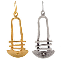 Azal Long Ladder Matt Gold or Silver Earring