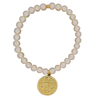 Amara Stretchy Freshwater Pearl Coin Bracelets Gold or Silver