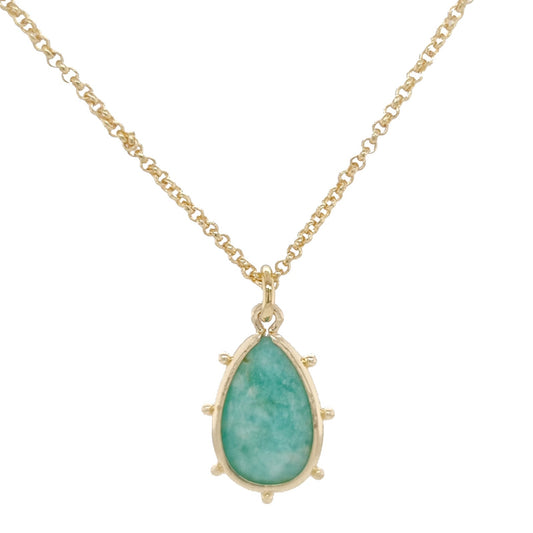 Aurulia Gemstone drop Necklace Amazonite