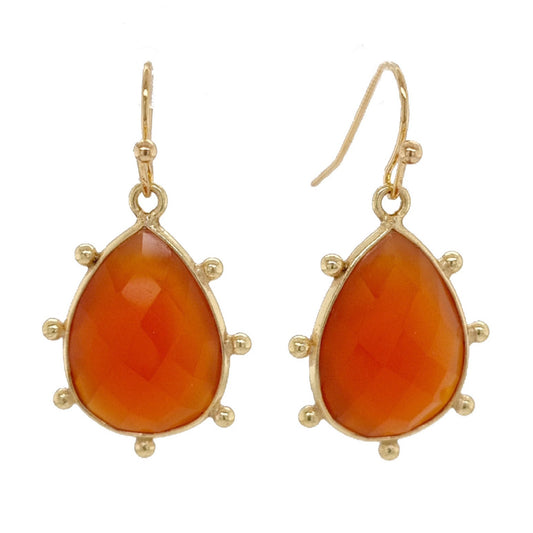 Aurulia Gemstone drop Earrings Carnelian