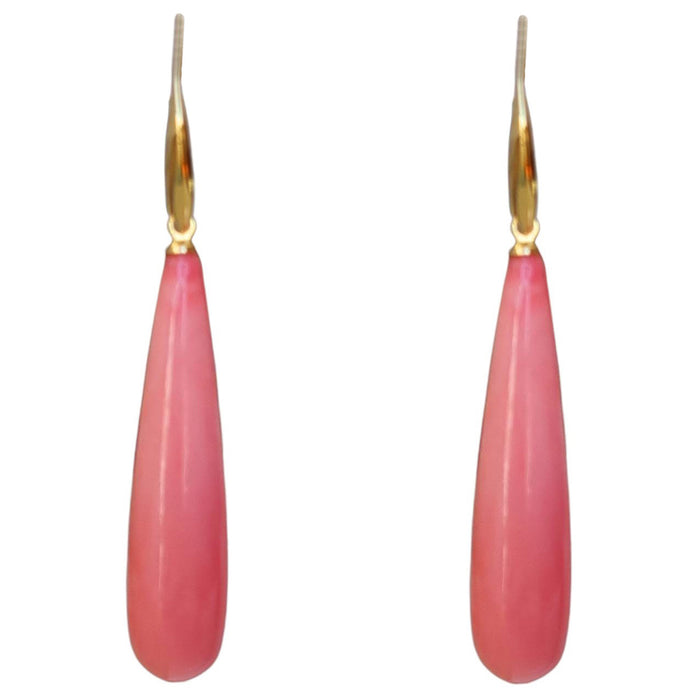 Natalie Apricot Shell Pearl Teardrop Earring