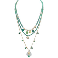 Jamalia Green Onyx and Freshwater Pearl stacking Necklaces