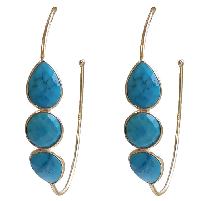 Brooke Turquoise Hoop Earrings