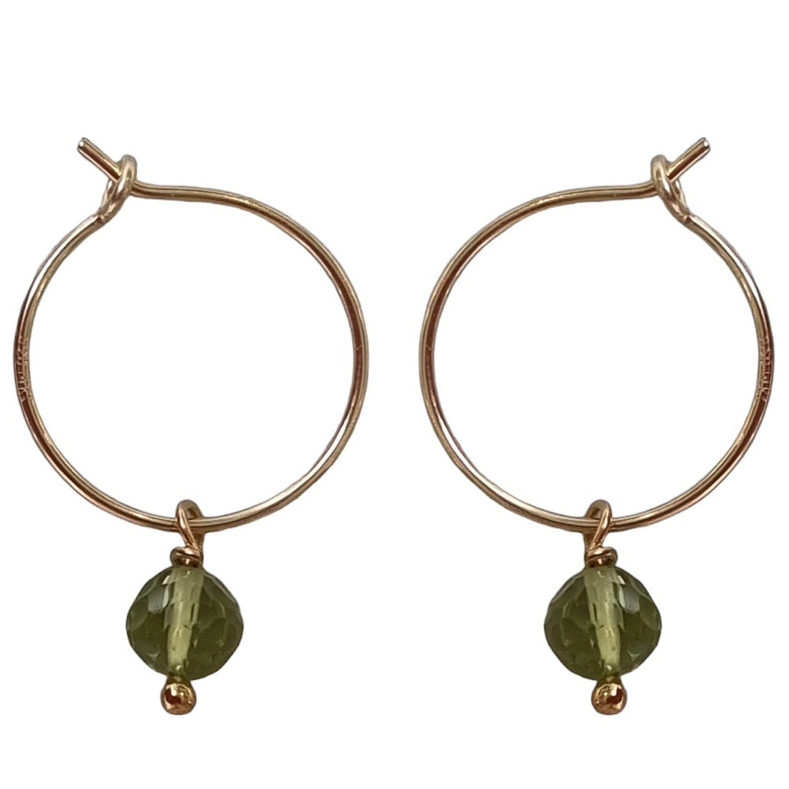 Faye Peridot Hoops Silver, Rose or Yellow Gold