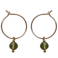 Faye Peridot Hoops Silver, Rose or Yellow Gold