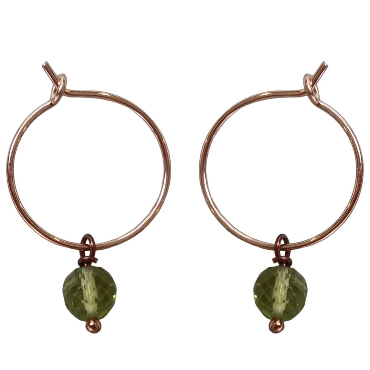 Faye Peridot Hoops Silver, Rose or Yellow Gold