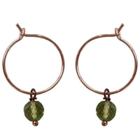 Faye Peridot Hoops Silver, Rose or Yellow Gold