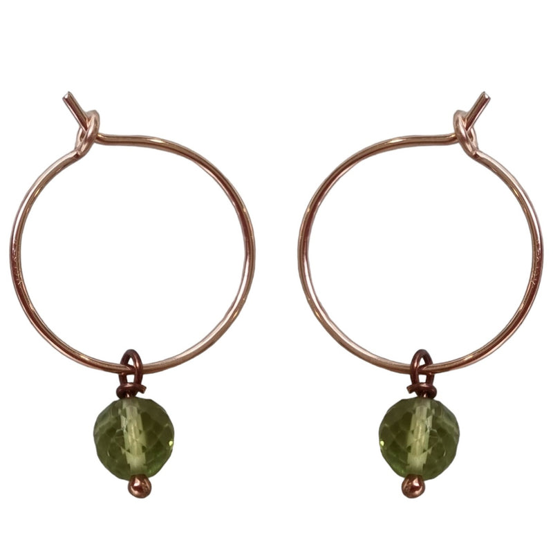 Faye Peridot Hoops Silver, Rose or Yellow Gold