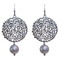 Louise Freshwater Pearl Round Woven Earrings