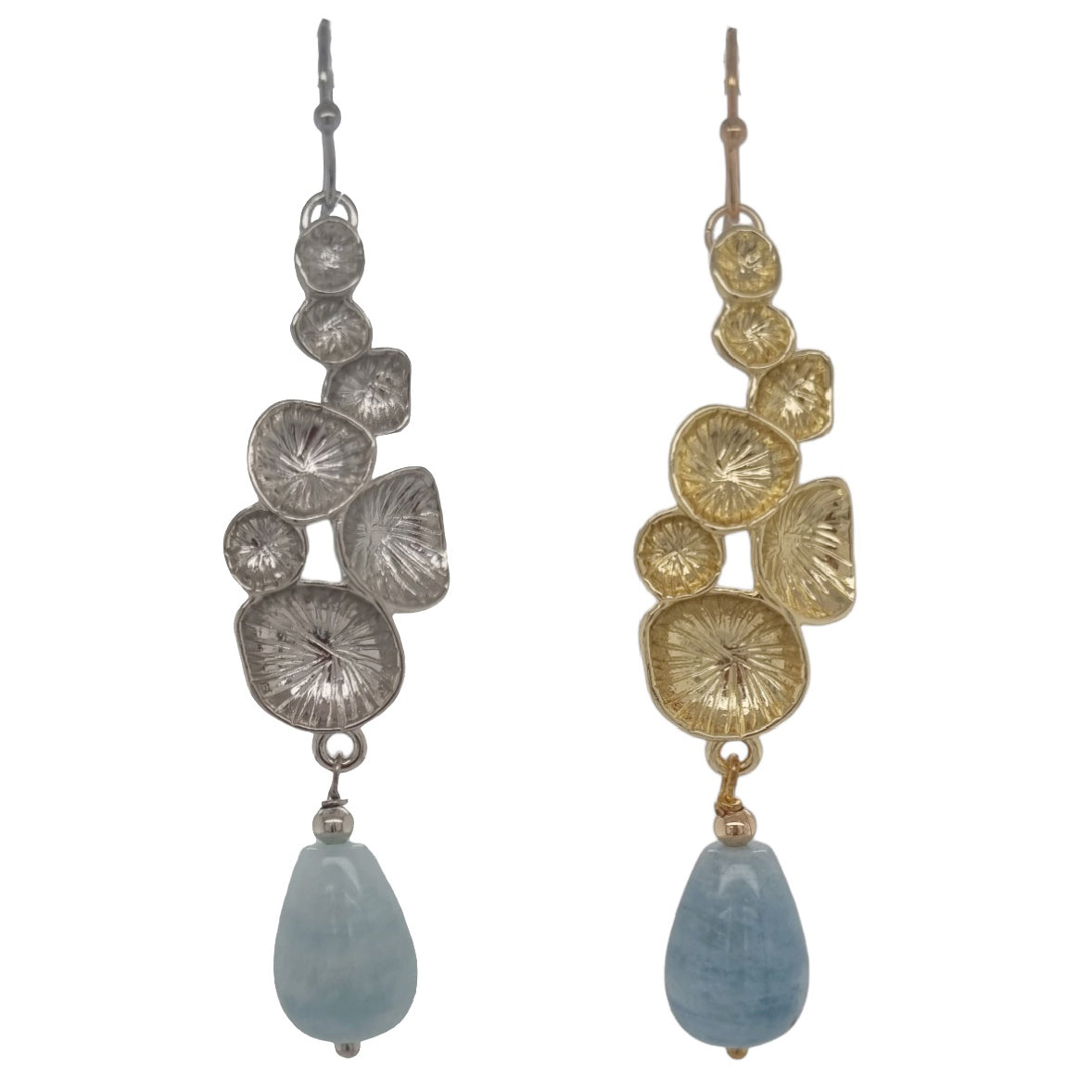 Laura Aquamarine Water Drop Earrings Gold or Platinum