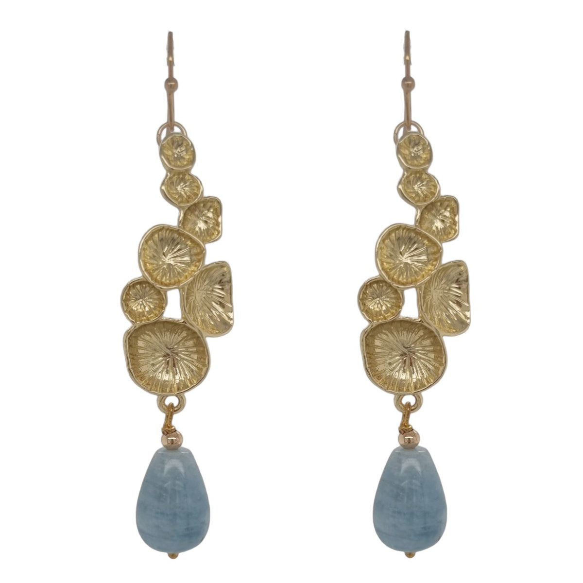 Laura Aquamarine Water Drop Earrings Gold or Platinum