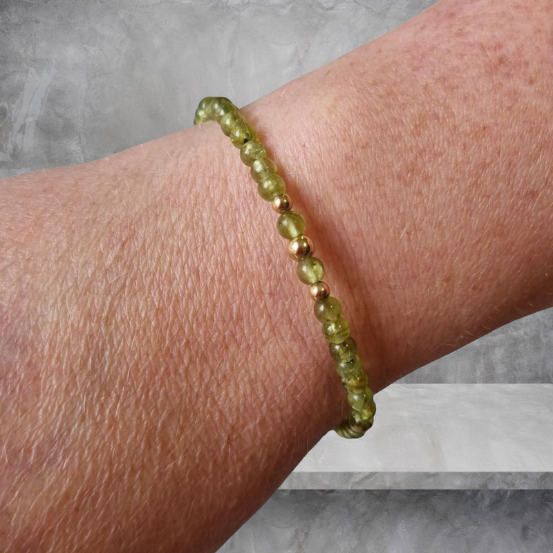 Valentine Peridot Silver or Gold filled Bracelet