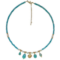 Jamalia Turquoise, Amazonite and Freshwater Pearl stacking Necklaces