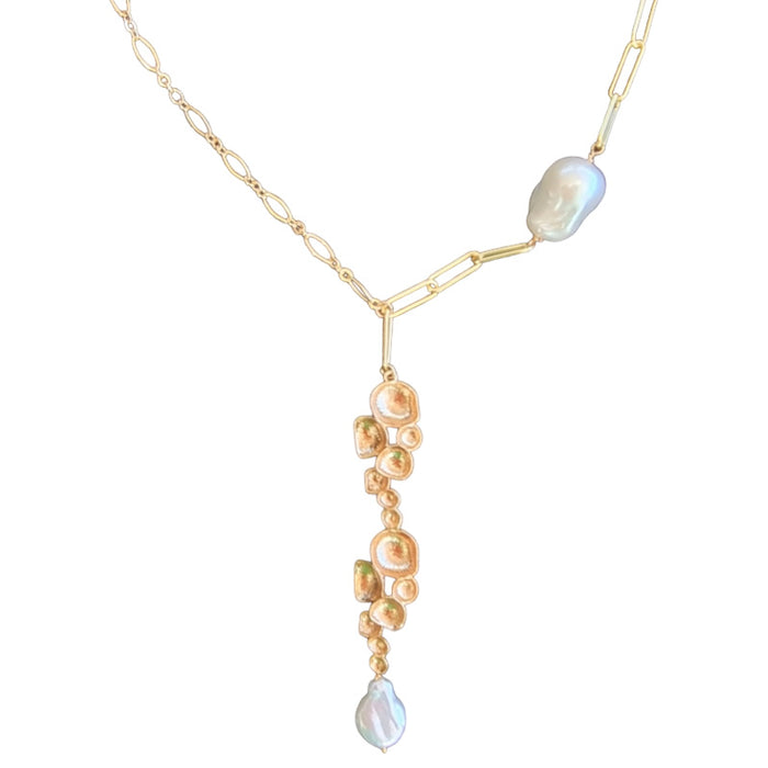 Navigio Paperclip large Baroque Freshwater Pearl Necklace