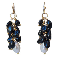 Alighieri Freshwater Pearl Gemstone Earrings - Onyx