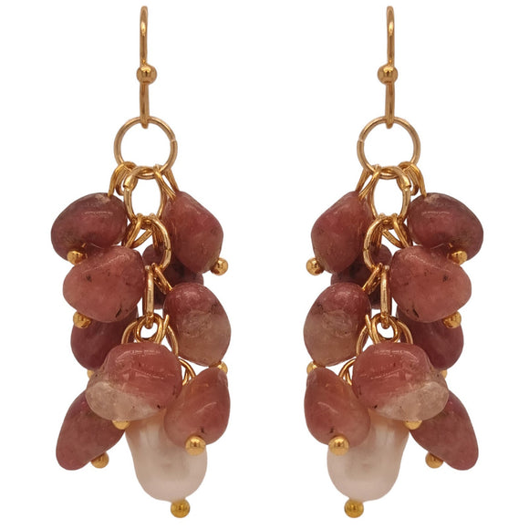 Alighieri Freshwater Pearl Gemstone Earrings - Pink Tourmaline