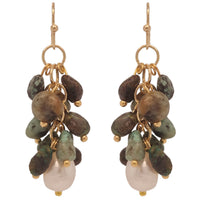 Alighieri Freshwater Pearl Gemstone Earrings - African Turquoise