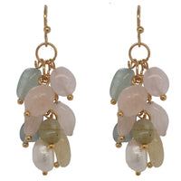 Alighieri Freshwater Pearl Gemstone Earrings - Beryl Aquamarine and Morganite