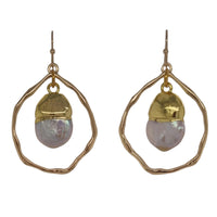 Baco Gold Baroque Pearl pendant Earrings