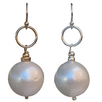 Samantha Large Pearl Earrings Sterling Silver or Gold Filled