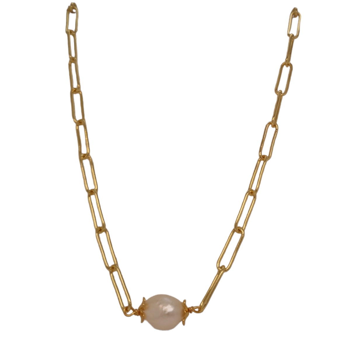 Dana Freshwater Pearl Paper Clip Chain Necklace