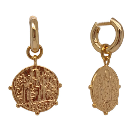 Ursula Coin Hoop Earrings