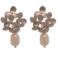 Margaret Flower Stud Freshwater Pearl Earrings