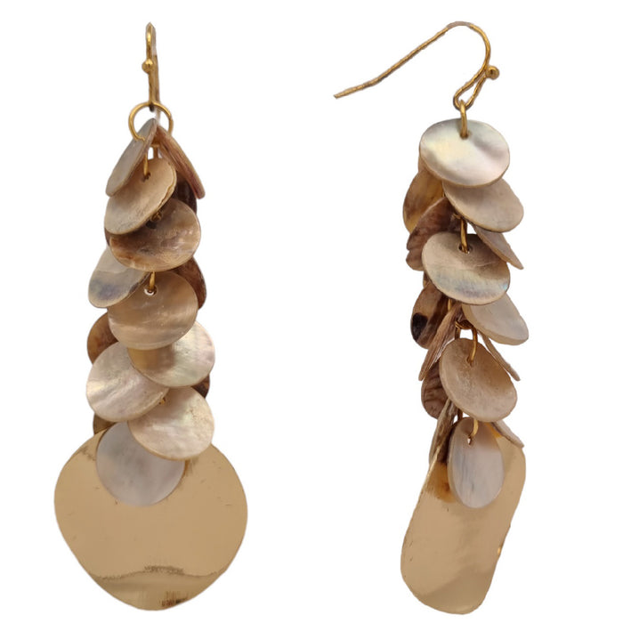 Rose Mother of Pearl Cluster Earrings