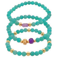 Nina Amazonite & Amethyst Bracelets