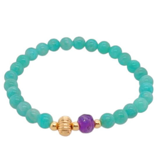 Nina Amazonite & Amethyst Bracelets